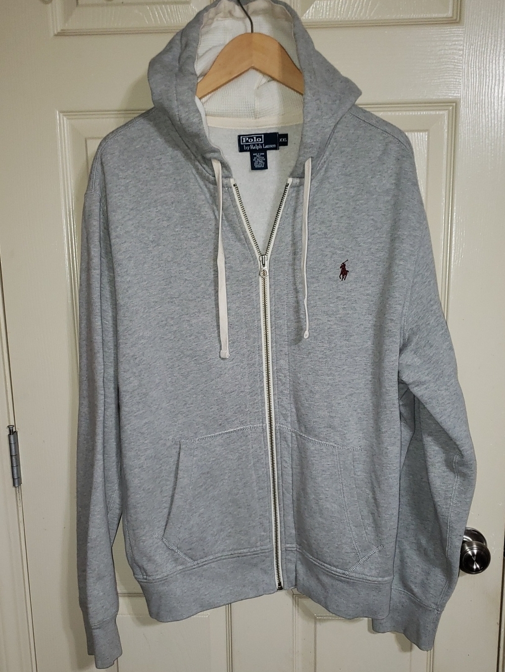 Polo by Ralph Lauren Light Gray Zip-Up Hoodie Sweater